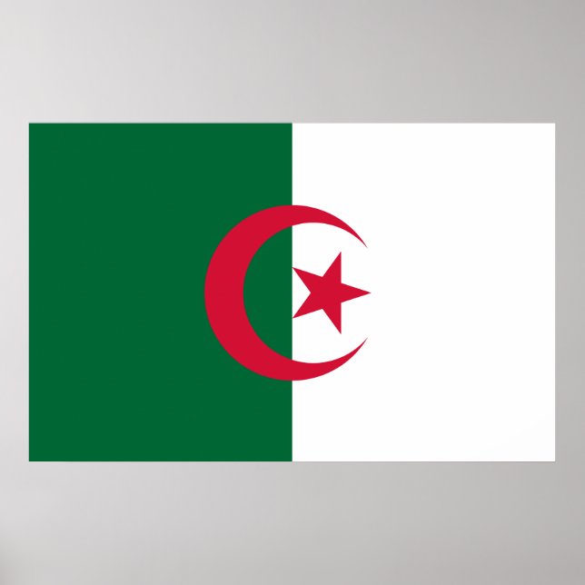 Poster avec Drapeau d'Algérie (Devant)