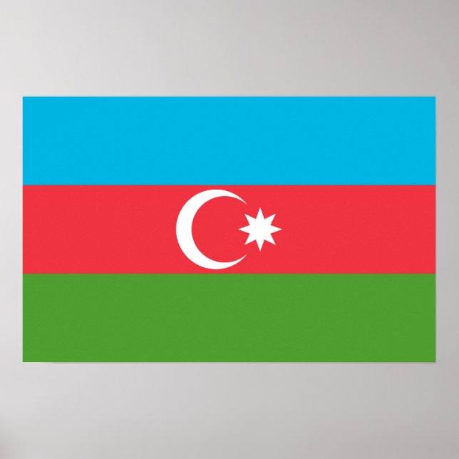 Poster avec Drapeau d'Azerbaïdjan (Devant)