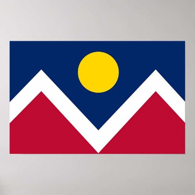 Poster avec Drapeau de Denver, Colorado, U.S.A. (Devant)