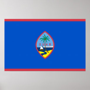 Poster avec Drapeau de Guam, U.S.A.