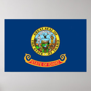 Poster avec Drapeau de l'Idaho, U.S.A.