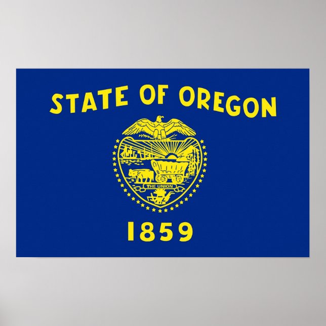 Poster avec Drapeau de l'Oregon, U.S.A. (Devant)