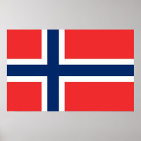 Poster avec Drapeau de Norvège