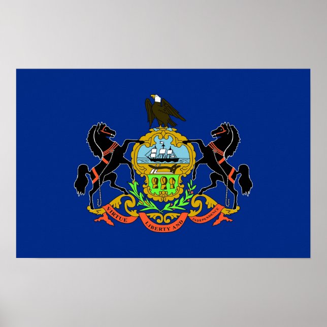 Poster avec Drapeau de Pennsylvanie, U.S.A. (Devant)