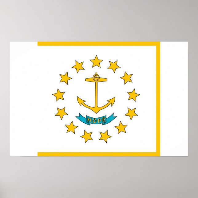 Poster avec Drapeau de Rhode Island, U.S.A. (Devant)
