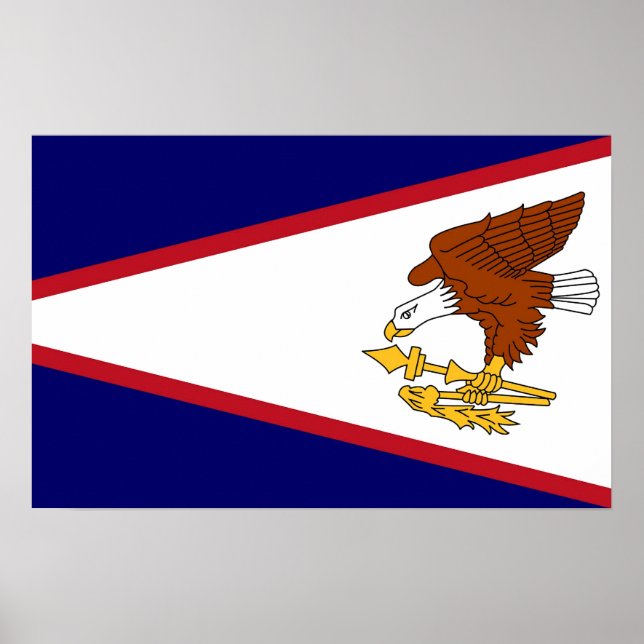 Poster avec Drapeau des Samoa américaines, U.S.A. (Devant)