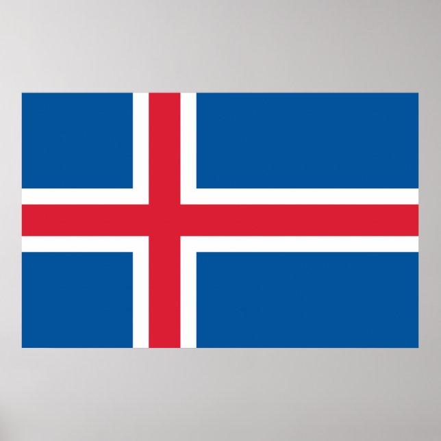 Poster avec Drapeau d'Islande (Devant)