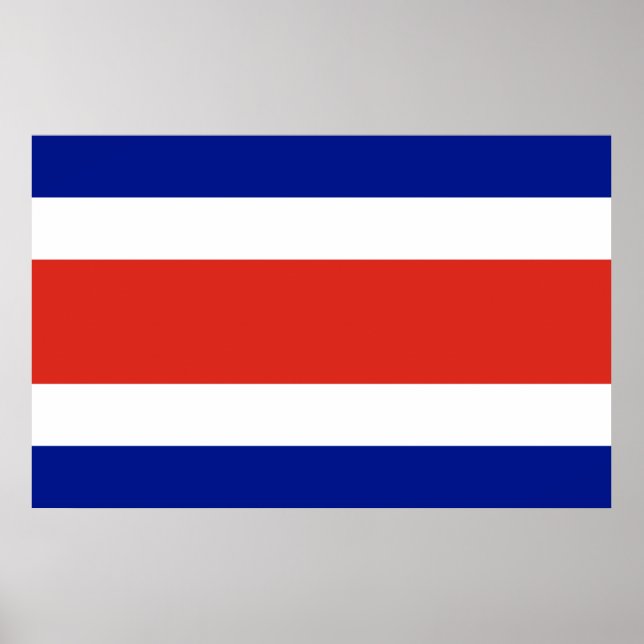 Poster avec Drapeau du Costa Rica (Devant)