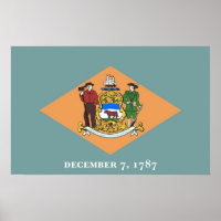 Poster avec Drapeau du Delaware, États-Unis.