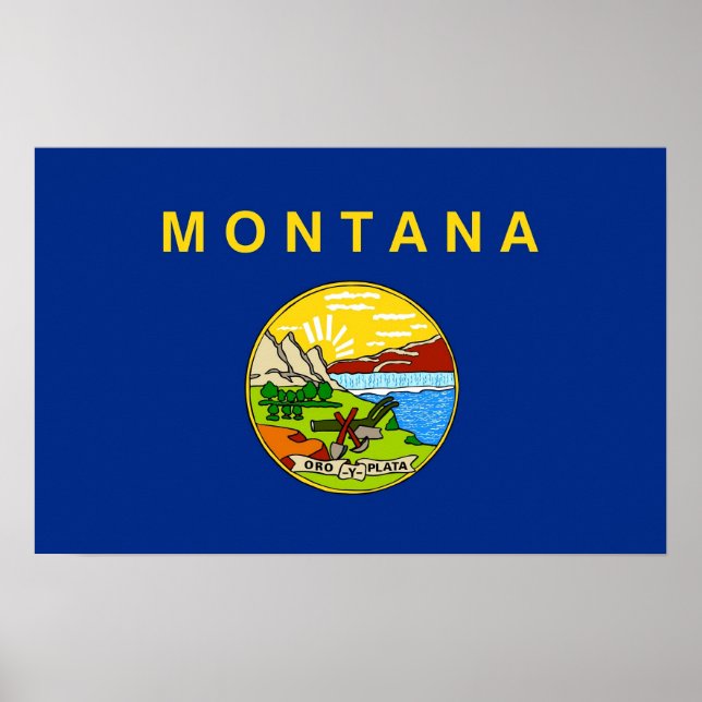 Poster avec Drapeau du Montana, U.S.A. (Devant)