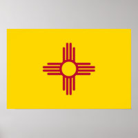 Poster avec Drapeau du Nouveau-Mexique, U.S.A.