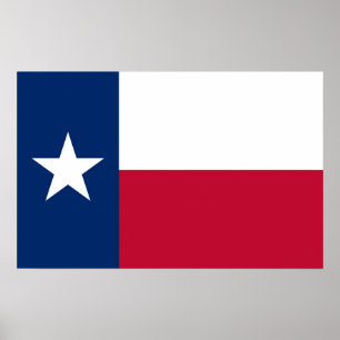 Poster avec Drapeau du Texas, États-Unis.