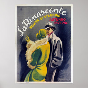Poster avec imprimé de mode italien Vintage