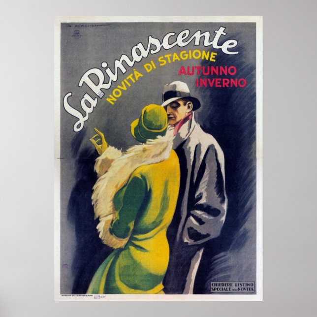Poster avec imprimé de mode italien Vintage (Devant)