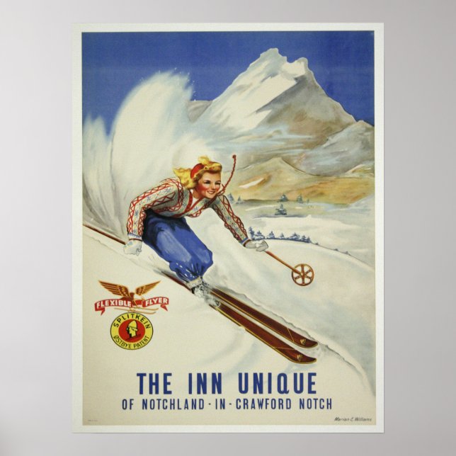Poster avec imprimé ski Vintage (Devant)