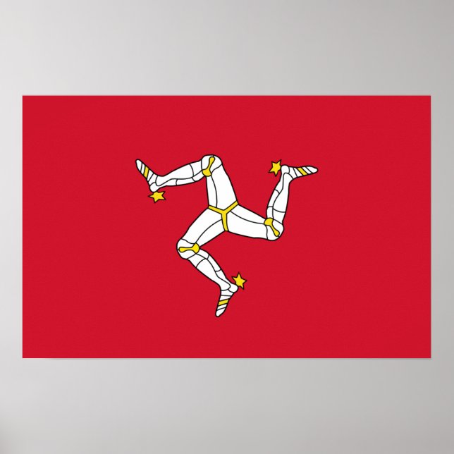 Poster avec Isle of Man Flag, Royaume-Uni (Devant)