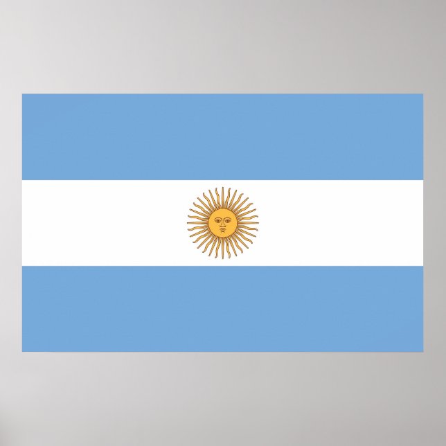 Poster avec le drapeau de l'Argentine (Devant)