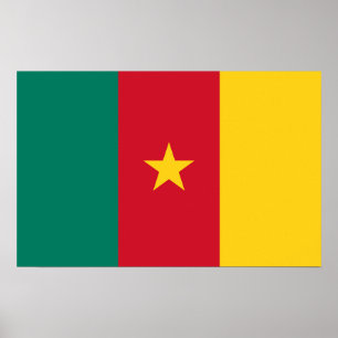 Poster avec le drapeau du Cameroun