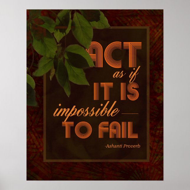 Poster avec Proverbe Africain (Devant)