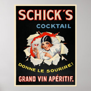 Poster avec publicité Vintage du vin Imprimer