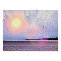 Poster avec vue impressionnante sur la mer