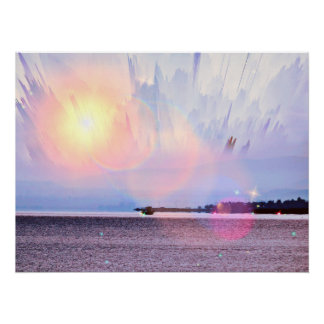 Poster avec vue impressionnante sur la mer