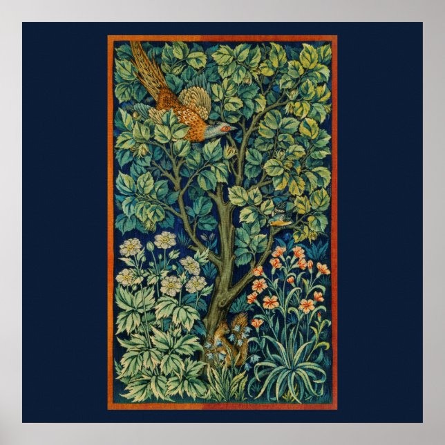 POSTER AVEC WILLIAM MORRIS "PHÉASANT" DESIGN (Devant)