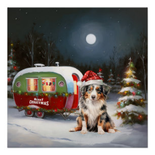 Poster Aventure de Noël en caravane avec un berger austra