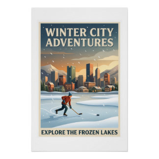 Poster Aventures de ville hivernale