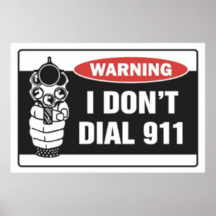 Poster Avertissement - Je n'appelle pas le 911 - Panneau