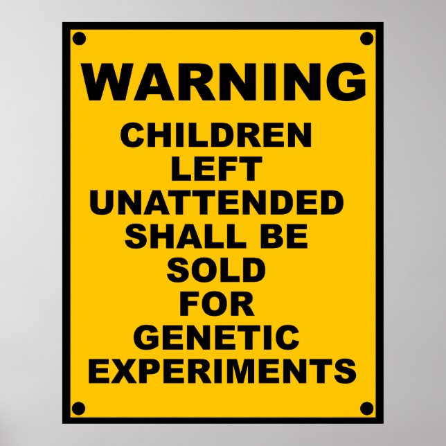 Poster Avertissement ~ Les Enfants Seront Vendu ~ Spots A (Devant)