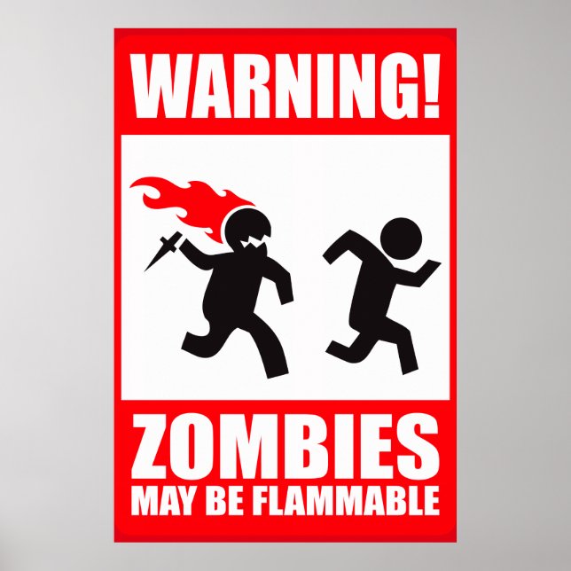 Poster Avertissement : Les zombies sont inflammables (Devant)
