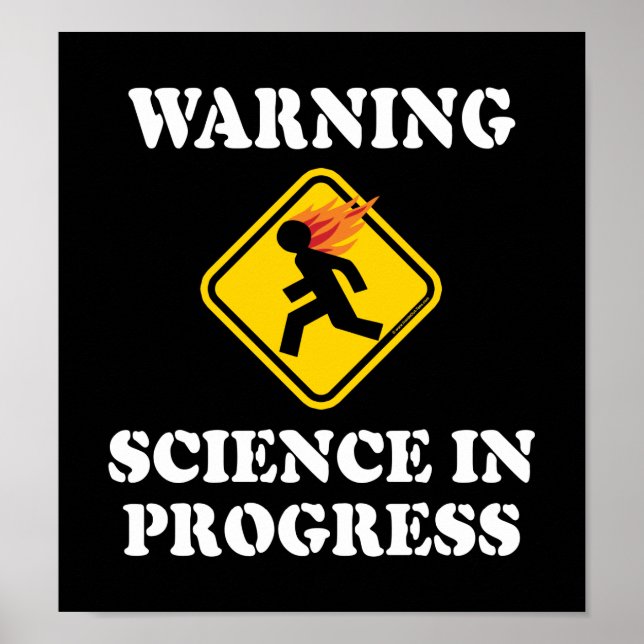 Poster Avertissement Signe Science En Cours - Drôle Scien (Devant)