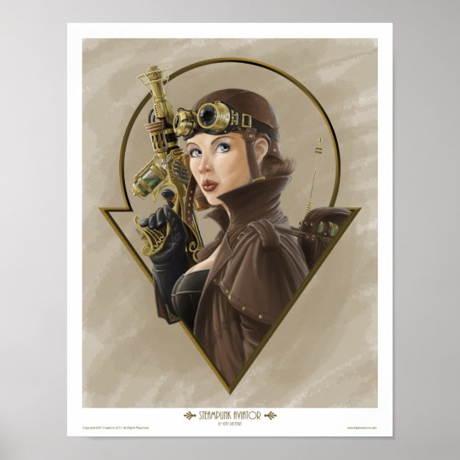 Poster Aviateur Steampunk (Devant)