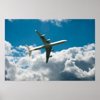 Poster Avion à réaction en nuages