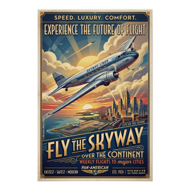 Poster Avion streamline  (Devant)
