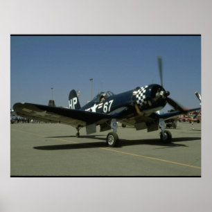 Poster Avions F4U Corsair, avant droit, 2ÈME GUERRE MONDI