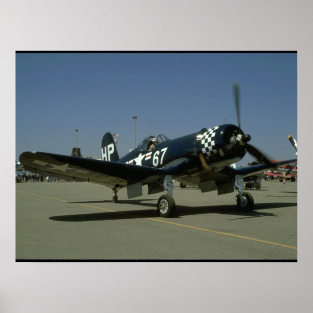Poster Avions F4U Corsair, avant droit, 2ÈME GUERRE MONDI (Devant)