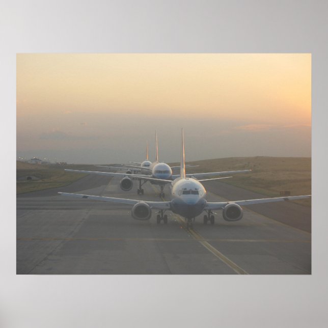 Poster Avions sur piste (Devant)