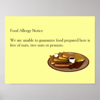 Poster Avis sur les allergies alimentaires