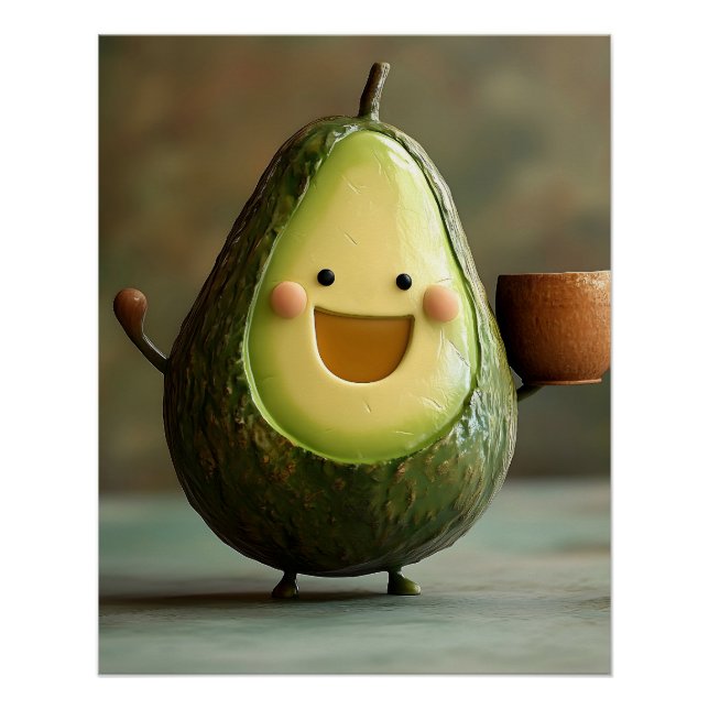 Poster Avocat heureux savourant une tasse de thé (Devant)
