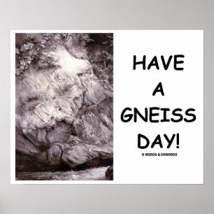 Poster Ayez un jour de gneiss !  Roche de gneiss de