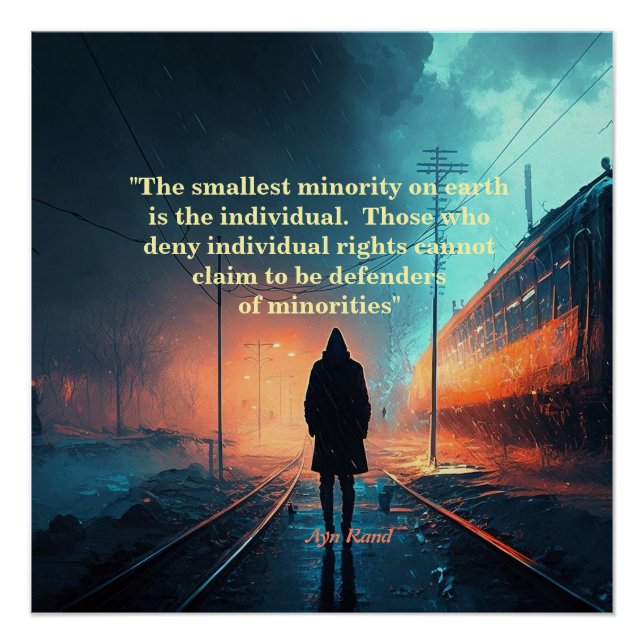 Poster Ayn Rand Cite Sur La Minorité La Plus Petite (John (Devant)