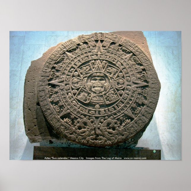 Poster Aztec "Calendrier du soleil", Mexico (Devant)