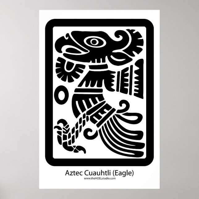 Poster Aztec Cuauhtli - Aigle (Noir) (Devant)