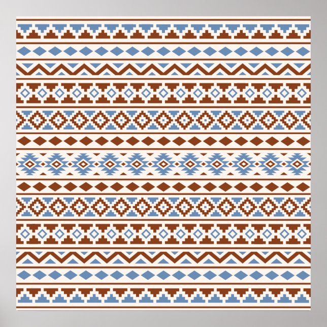 Poster Aztec Essence Motif II Crème bleu rouille (Devant)