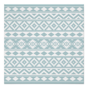 Poster Aztec Essence Ptn III b Canard Oeuf Bleu & Blanc