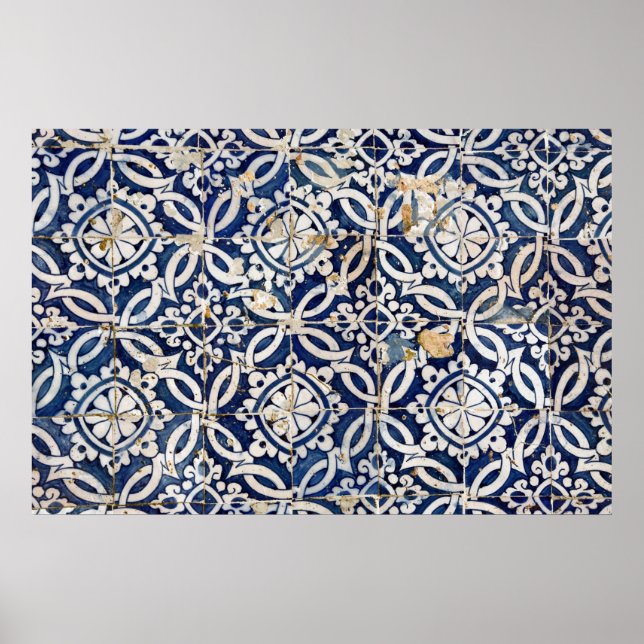 Poster Azulejo, portugais vintage (Devant)