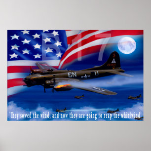 Poster B17 Avec Citation Bomber Harris