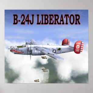 POSTER B-24J LIBÉRATEUR BOMBE À DISTANCE